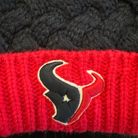 Womens Houston Texans Pompom Beanie NWT NFL Red OS - Picture 5 of 9